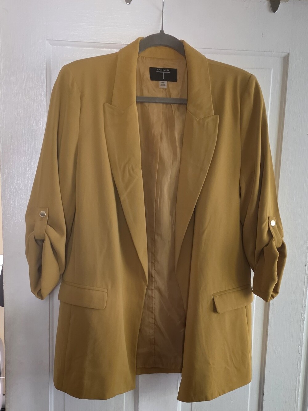 Tahari, Mustard Open-Front Blazer Jacket, M